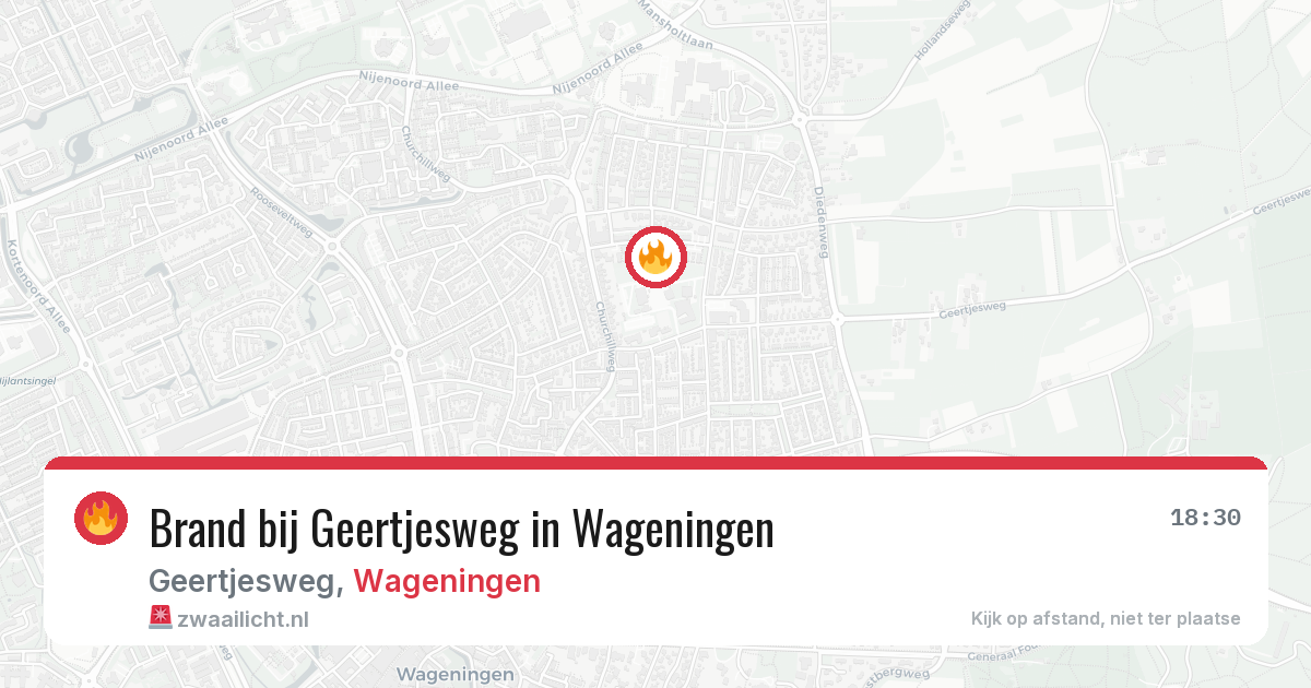 Brand bij Geertjesweg in Wageningen — 29 mei 2026