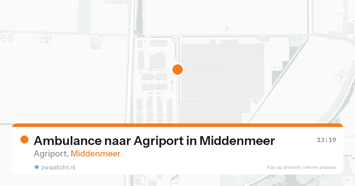 Ambulance naar Agriport in Middenmeer — 20 aug 2026