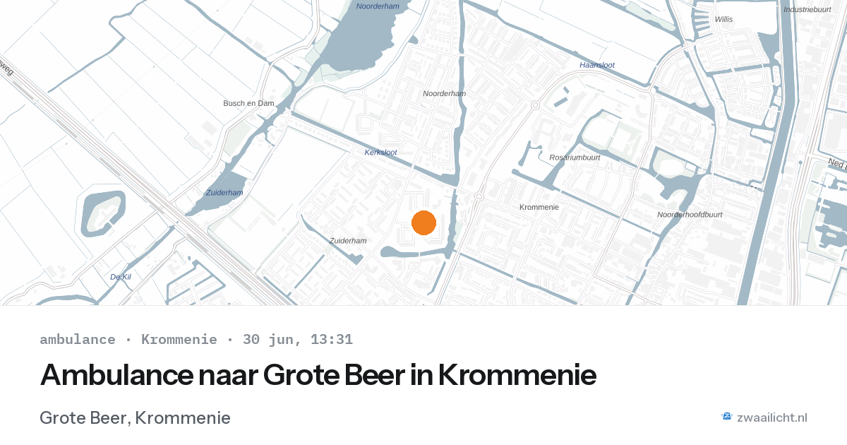 Ambulance naar Grote Beer in Krommenie — 30 jun 2026