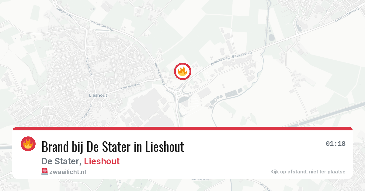 Brand bij De Stater in Lieshout — 18 jun 2026