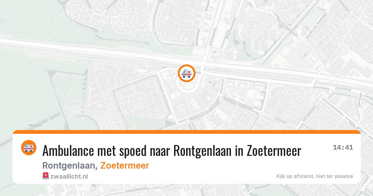 Ambulance met spoed naar Rontgenlaan in Zoetermeer — 6 aug 2026
