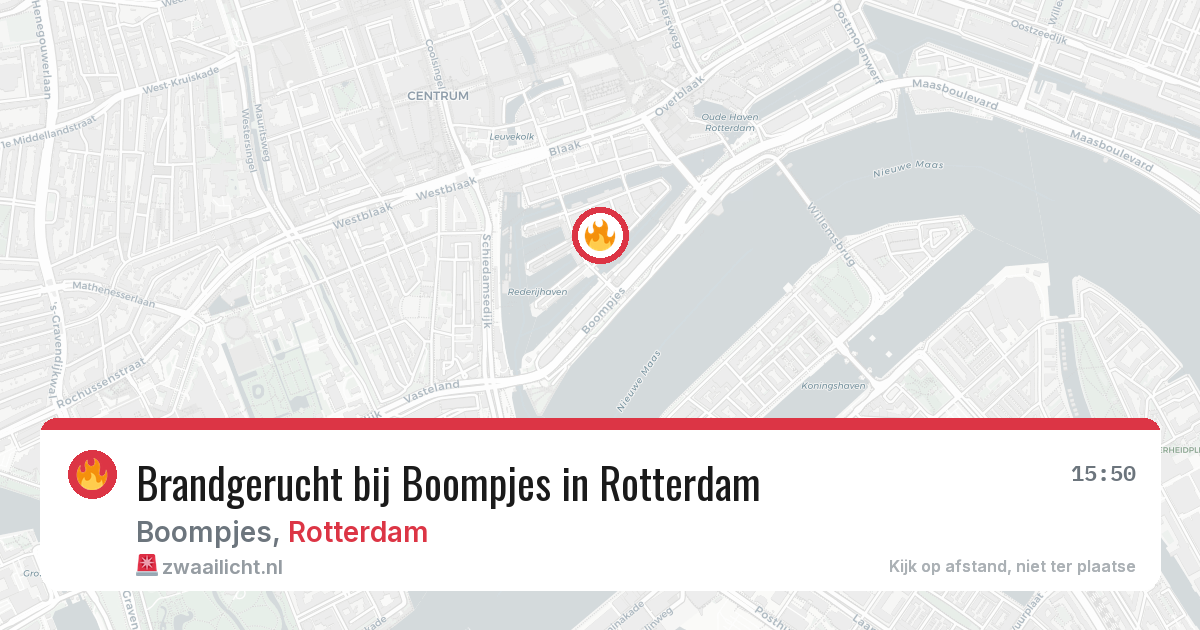 Brandgerucht bij Boompjes in Rotterdam — 4 jul 2026