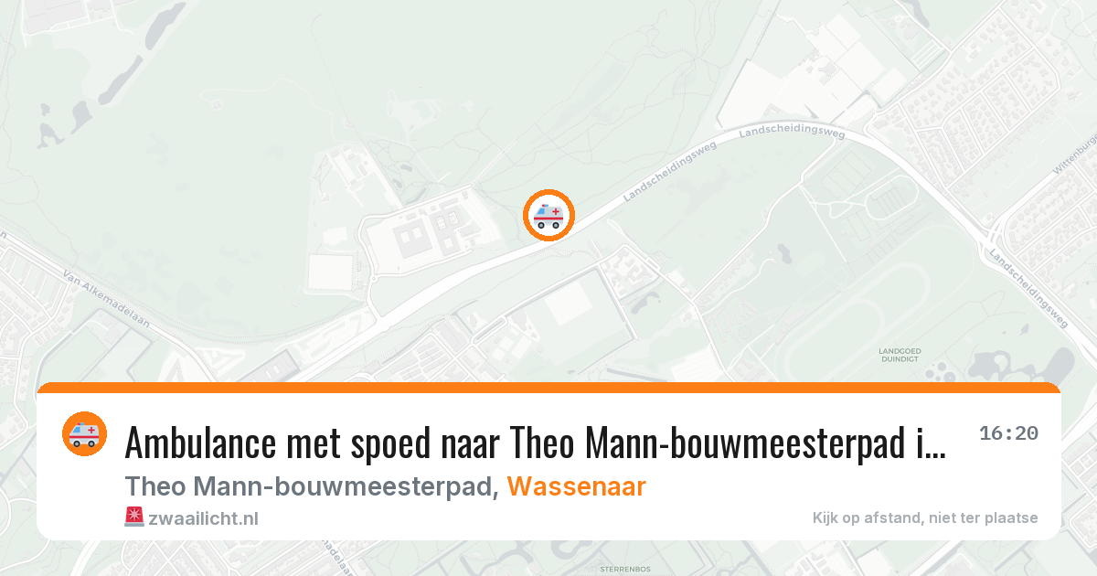 Ambulance met spoed naar Theo Mann-bouwmeesterpad in Wassenaar — 24 jul 2026