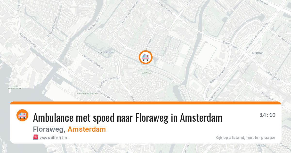 Ambulance met spoed naar Floraweg in Amsterdam — 17 mei 2026