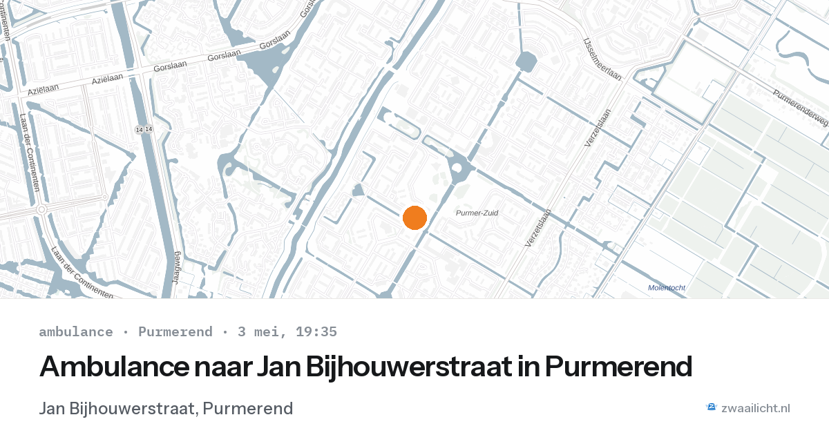 Ambulance naar Jan Bijhouwerstraat in Purmerend — 3 mei 2026