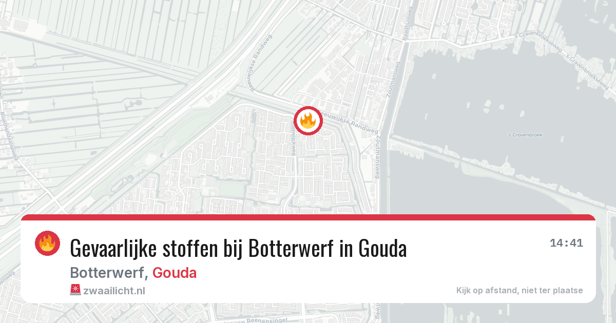 Gevaarlijke stoffen bij Botterwerf in Gouda — 8 aug 2026