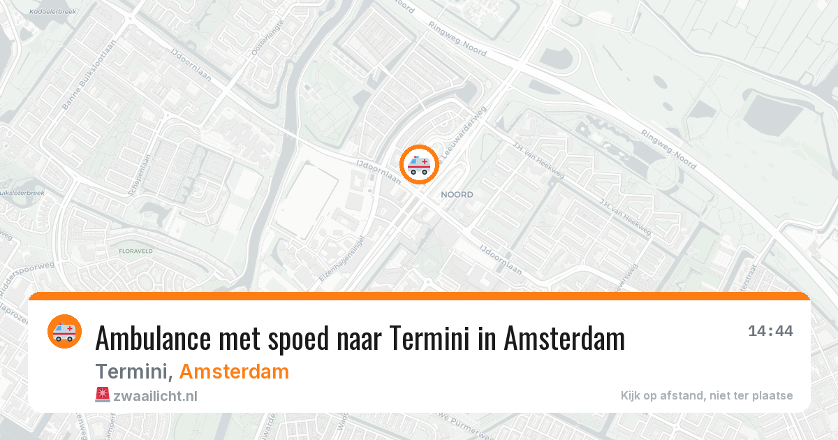 Ambulance met spoed naar Termini in Amsterdam — 24 mrt 2026