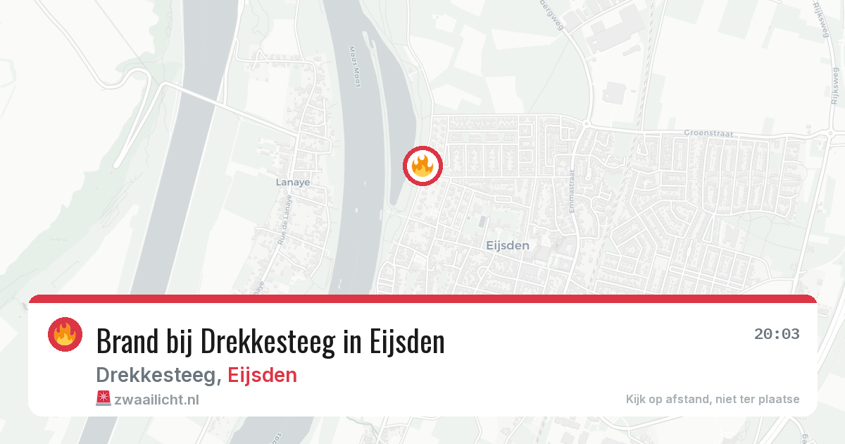 Brand bij Drekkesteeg in Eijsden — 22 jun 2026