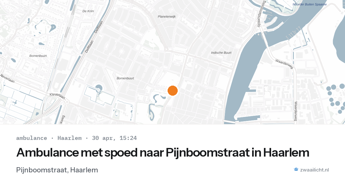 Ambulance met spoed naar Pijnboomstraat in Haarlem — 30 apr 2026