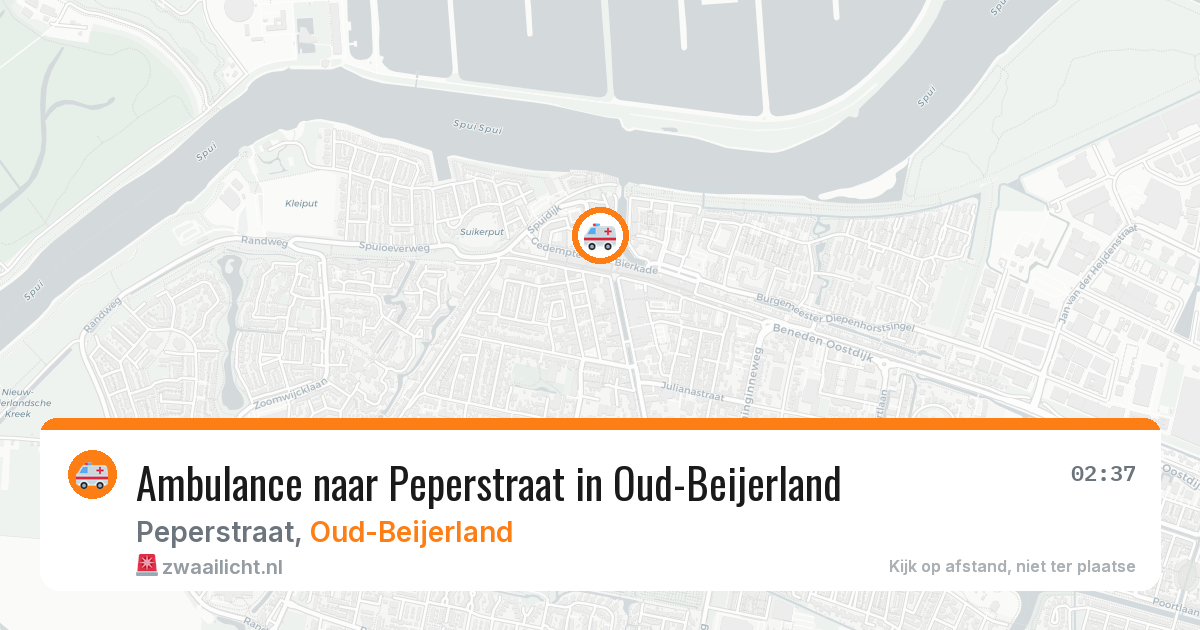 Ambulance naar Peperstraat in Oud-Beijerland — 2 aug 2026