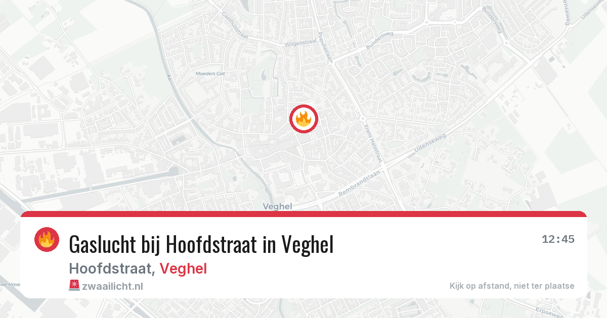 Gaslucht bij Hoofdstraat in Veghel — 9 mei 2026