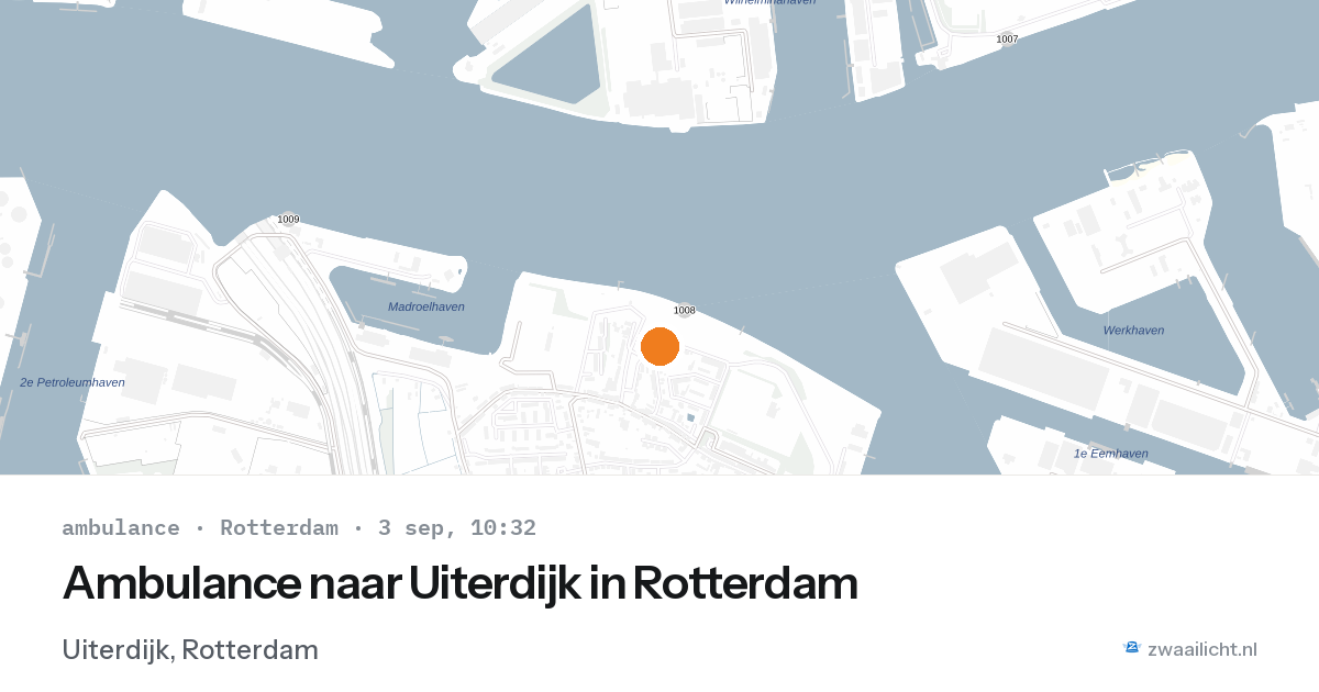 Ambulance naar Uiterdijk in Rotterdam — 3 sep 2026