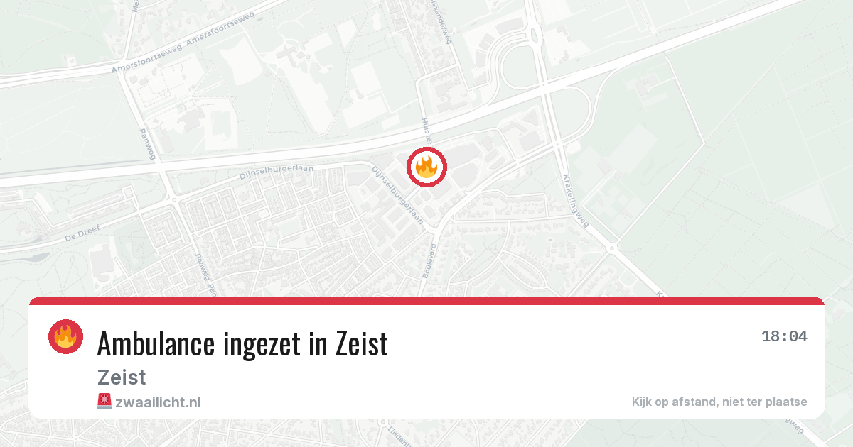 Ambulance ingezet in Zeist — 11 aug 2026