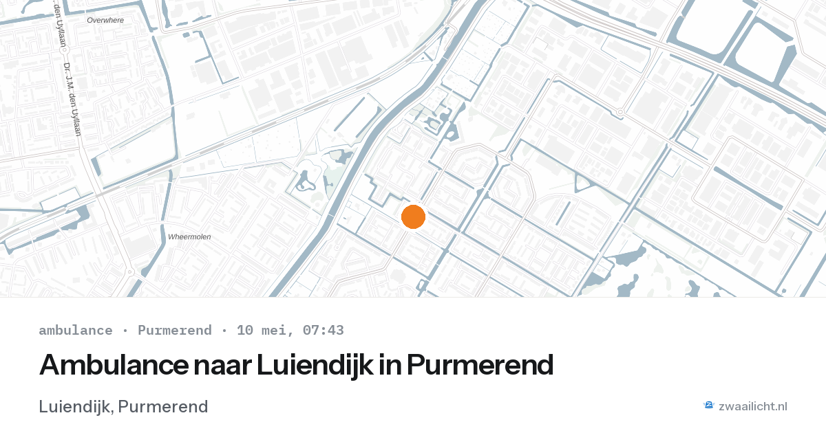 Ambulance naar Luiendijk in Purmerend — 10 mei 2026