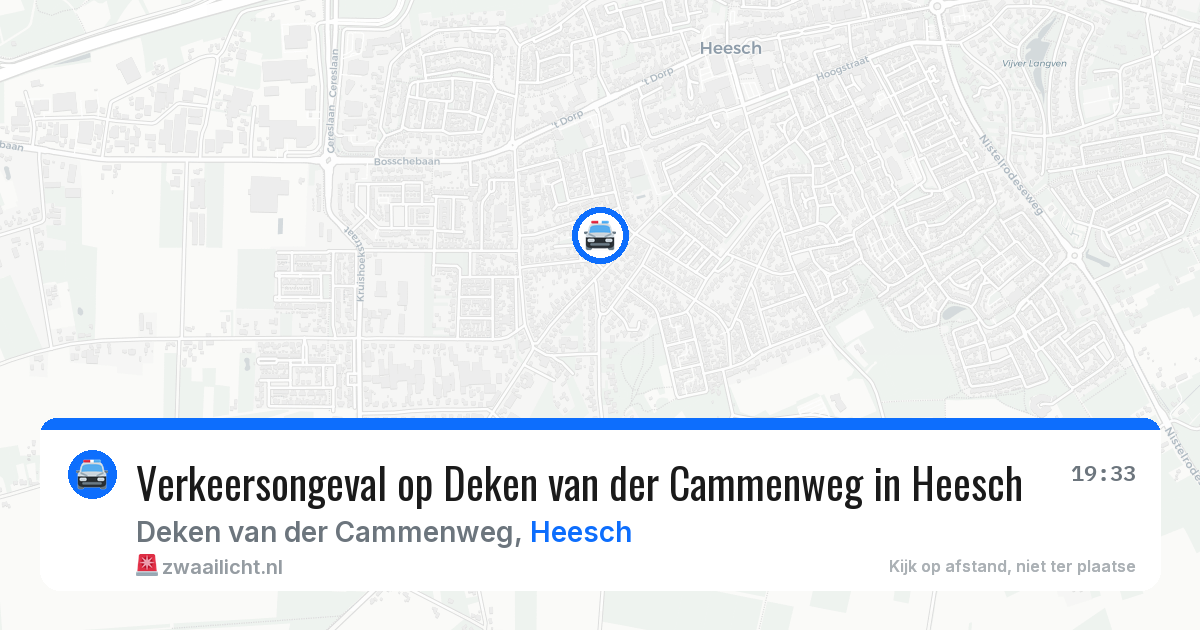 Verkeersongeval op Deken van der Cammenweg in Heesch — 15 mrt 2026