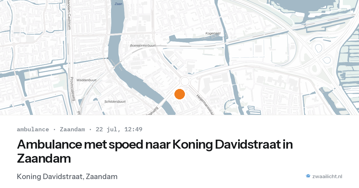 Ambulance met spoed naar Koning Davidstraat in Zaandam — 22 jul 2026