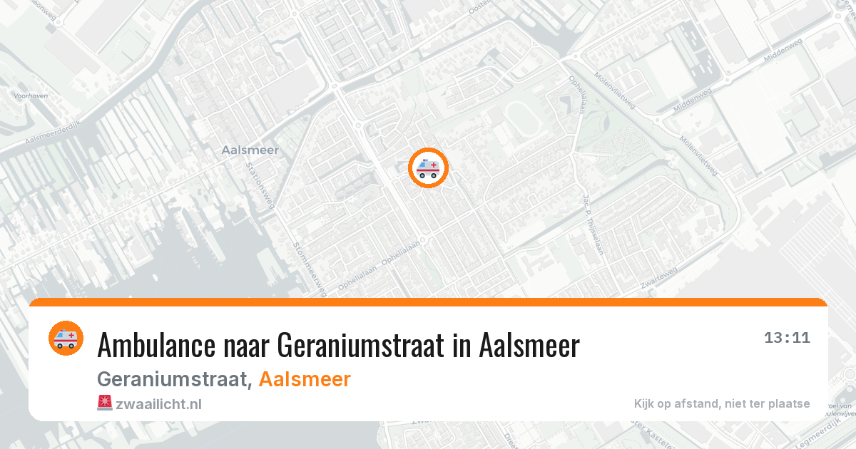 Ambulance naar Geraniumstraat in Aalsmeer — 11 aug 2026