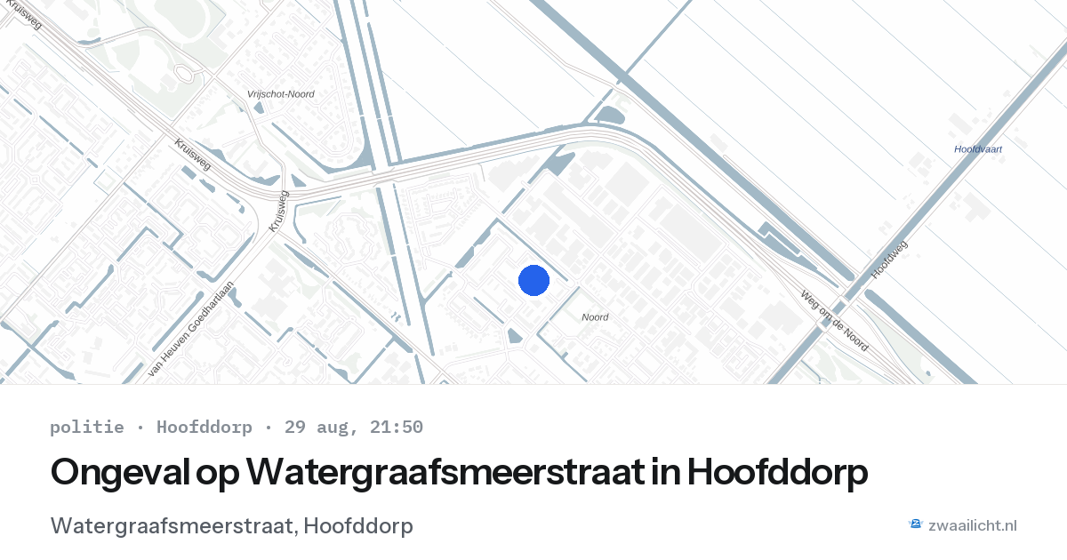 Ongeval op Watergraafsmeerstraat in Hoofddorp — 29 aug 2026