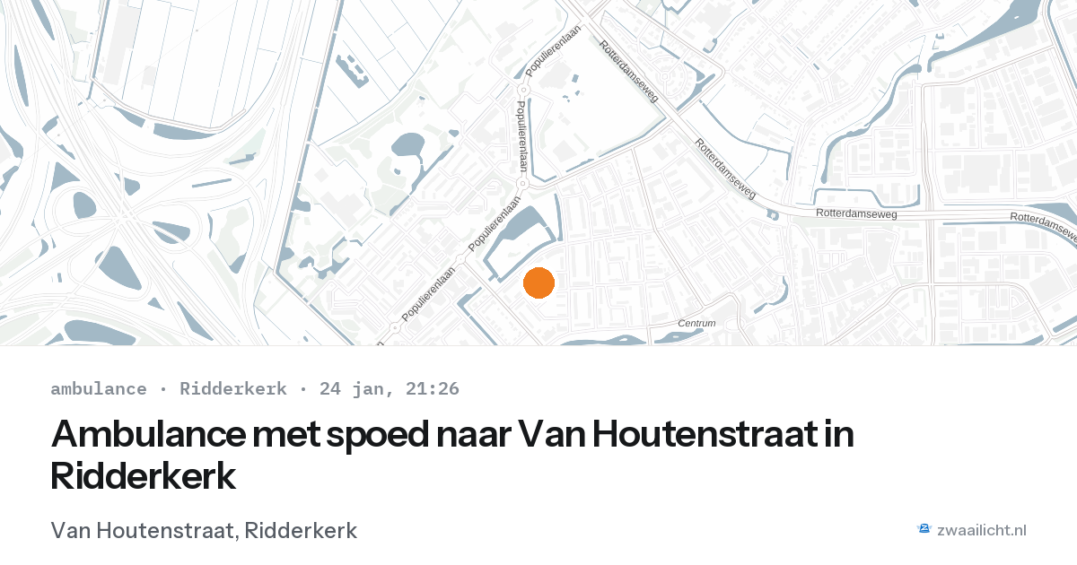 Ambulance met spoed naar Van Houtenstraat in Ridderkerk — 24 jan 2026