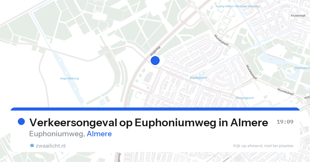 Verkeersongeval op Euphoniumweg in Almere — 26 aug 2026