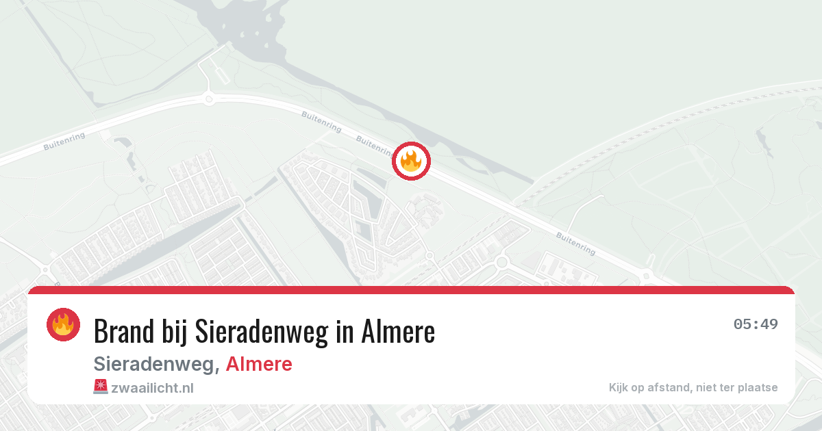 Brand bij Sieradenweg in Almere — 10 jul 2026