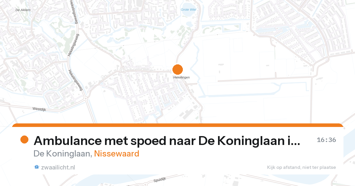 Ambulance met spoed naar De Koninglaan in Nissewaard — 27 aug 2026