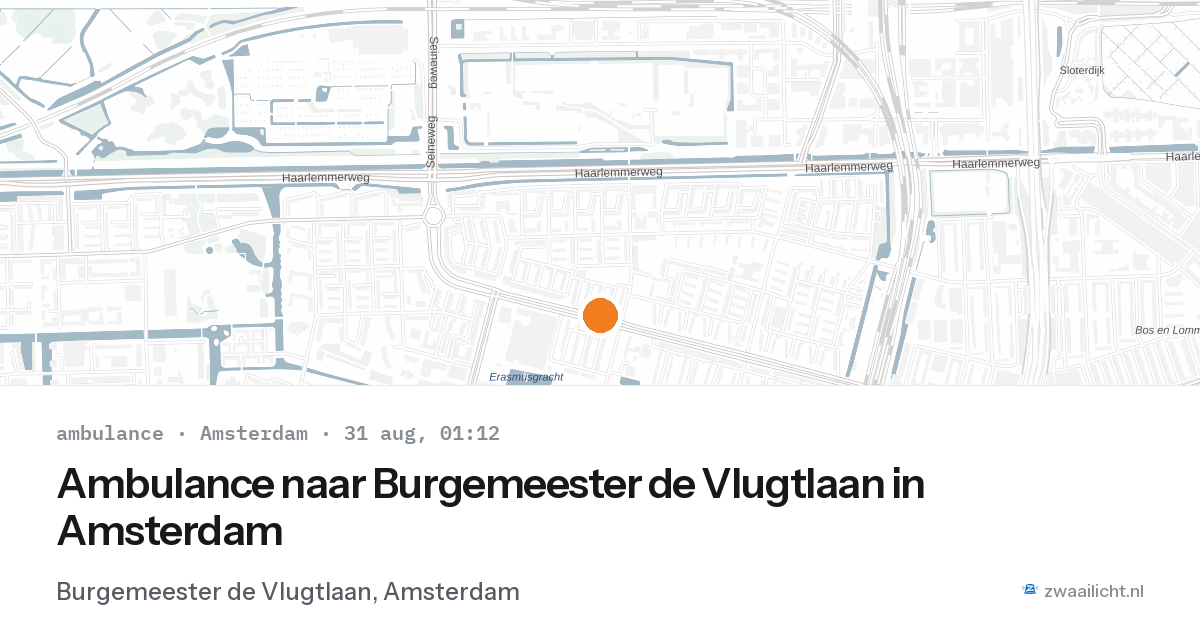 Ambulance naar Burgemeester de Vlugtlaan in Amsterdam — 30 aug 2026