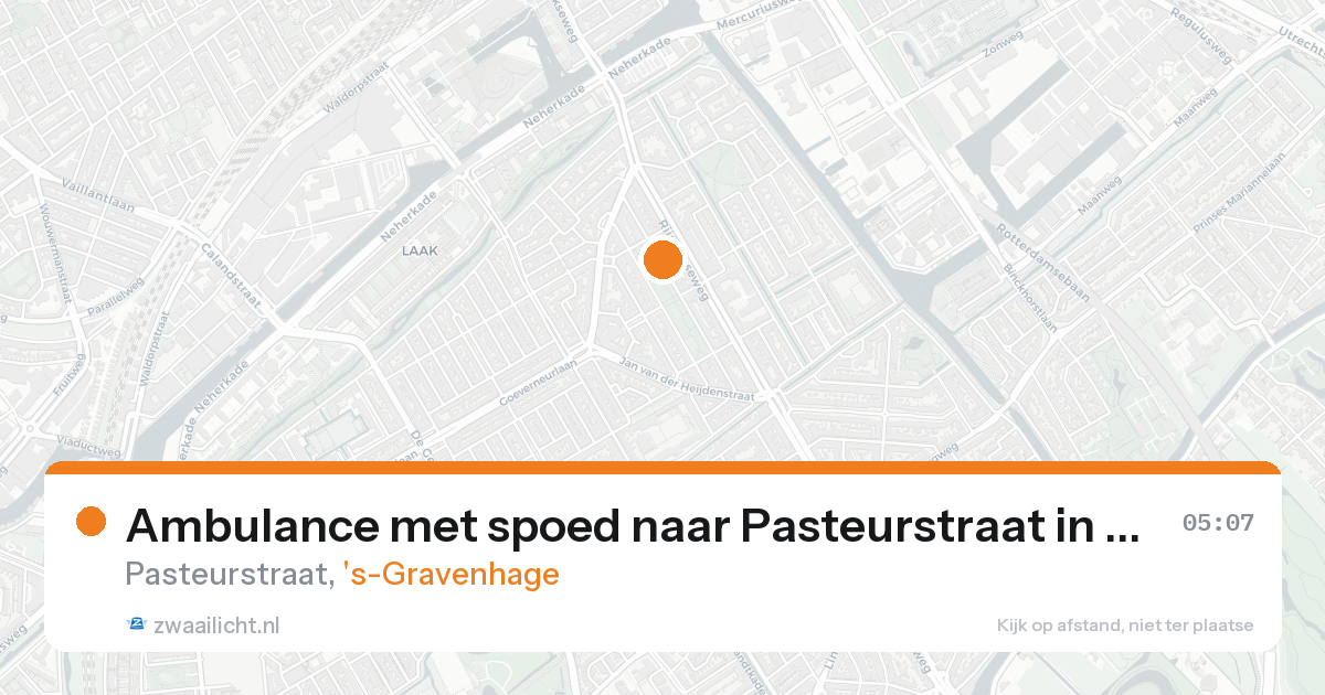 Ambulance met spoed naar Pasteurstraat in 's-Gravenhage — 18 aug 2026