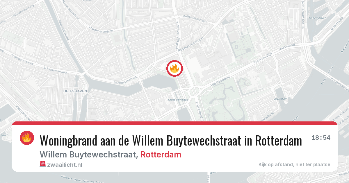 Woningbrand aan de Willem Buytewechstraat in Rotterdam — 13 jun 2026