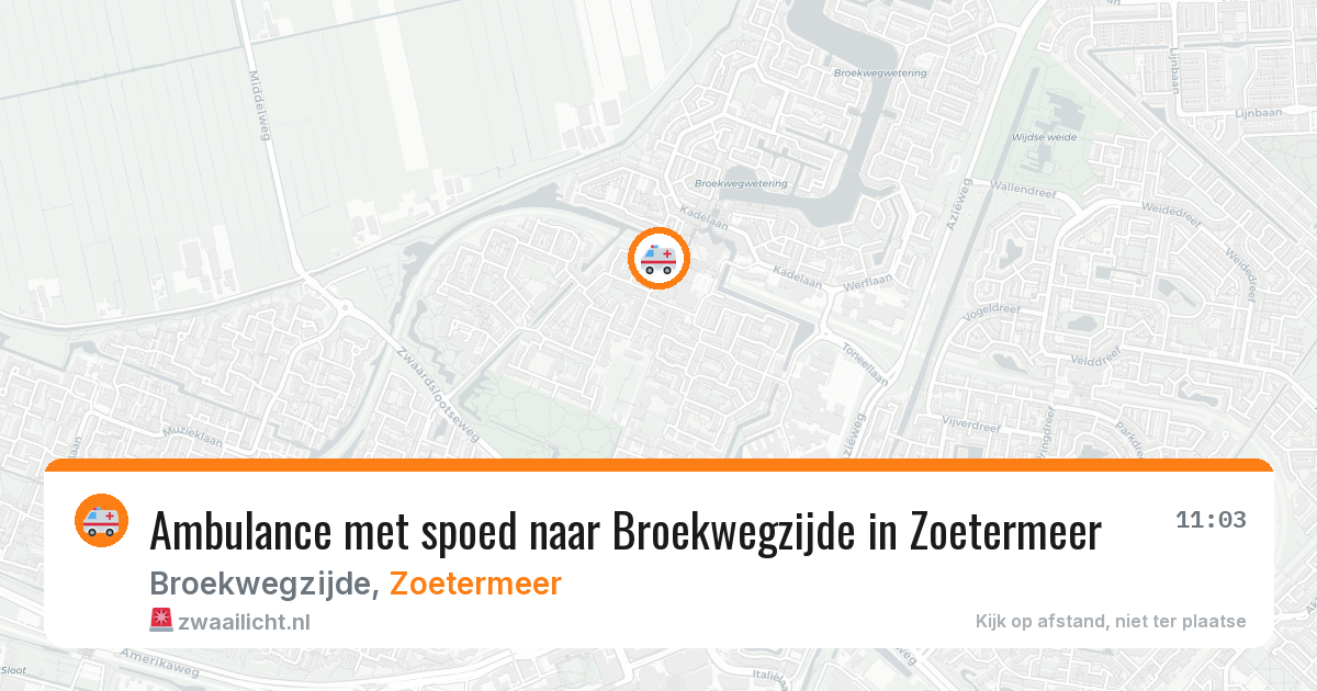 Ambulance met spoed naar Broekwegzijde in Zoetermeer — 13 jul 2026