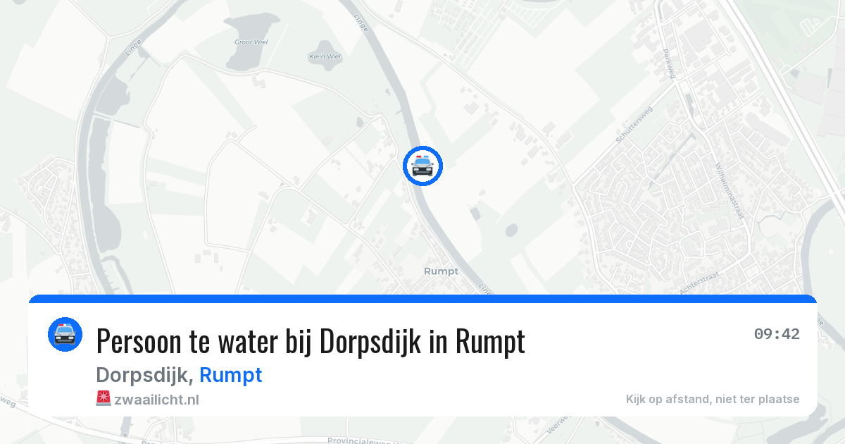 Persoon te water bij Dorpsdijk in Rumpt — 25 feb 2026