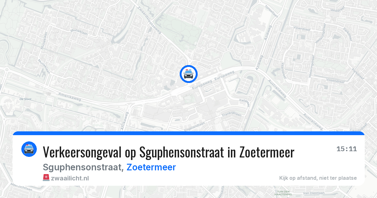 Verkeersongeval op Sguphensonstraat in Zoetermeer — 23 apr 2026