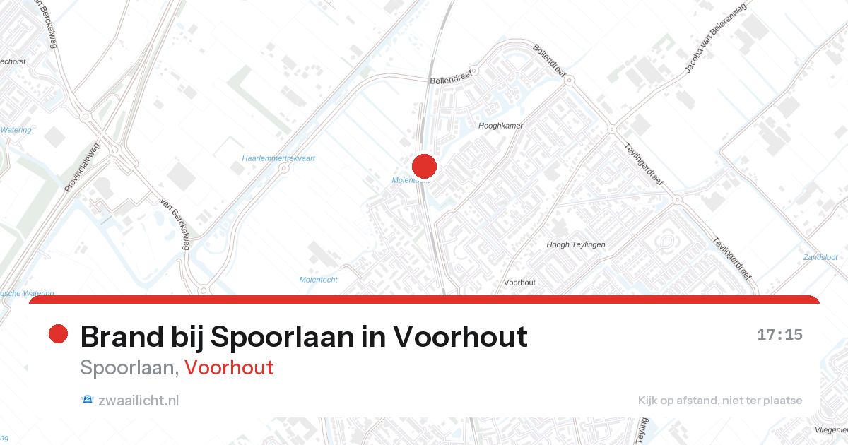 Brand bij Spoorlaan in Voorhout — 27 aug 2026