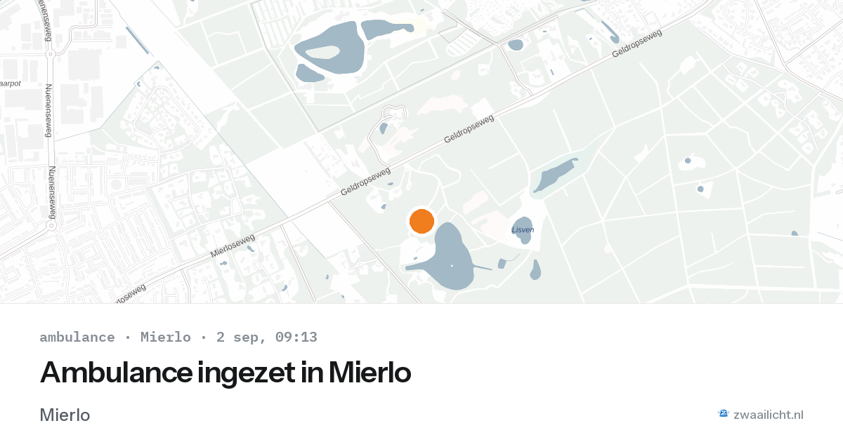 Ambulance ingezet in Mierlo — 2 sep 2026
