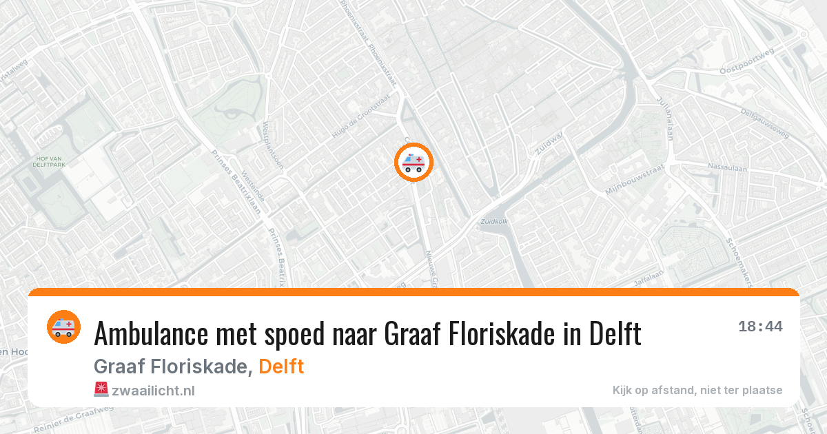 Ambulance met spoed naar Graaf Floriskade in Delft — 7 jul 2026