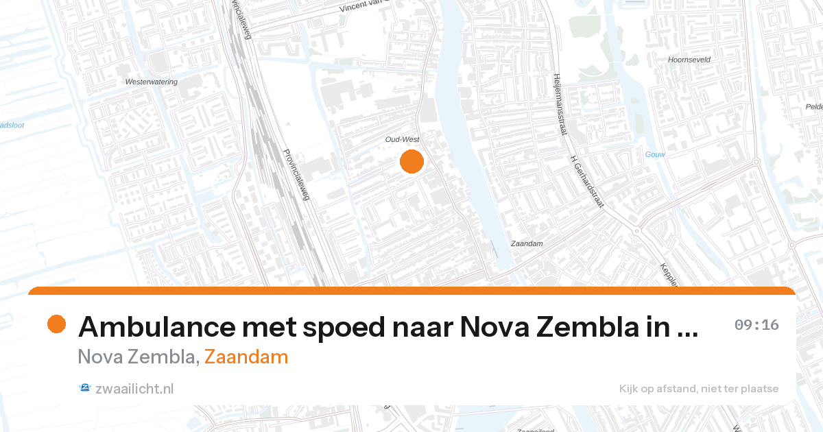 Ambulance met spoed naar Nova Zembla in Zaandam — 24 jul 2026