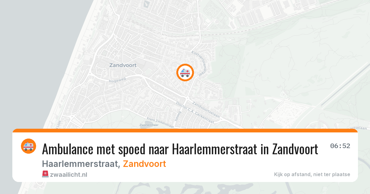 Ambulance met spoed naar Haarlemmerstraat in Zandvoort — 10 jul 2026