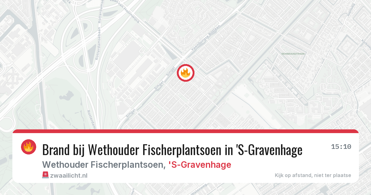 Brand bij Wethouder Fischerplantsoen in 'S-Gravenhage — 29 jun 2026