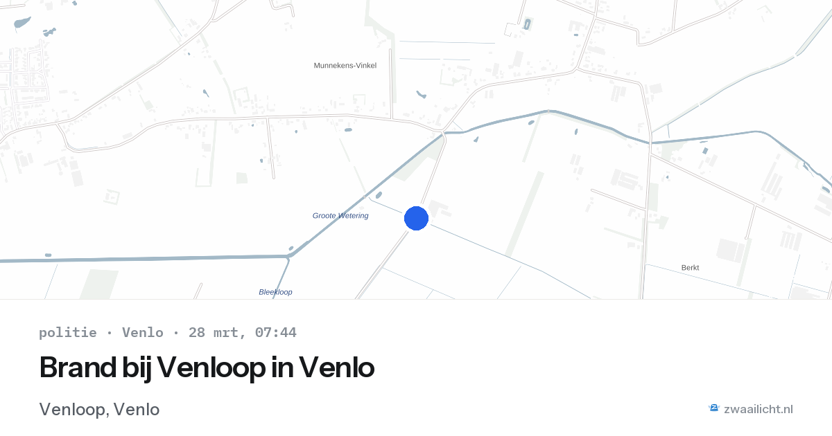 Brand bij Venloop in Venlo — 28 mrt 2026