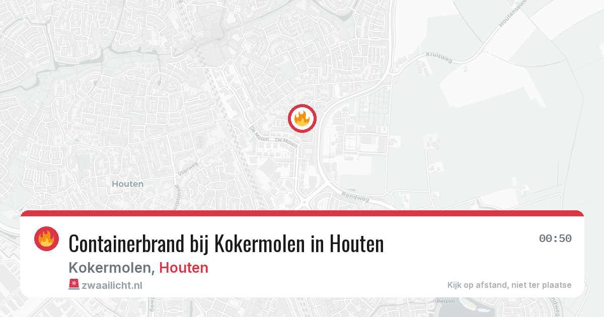 Containerbrand bij Kokermolen in Houten — 1 aug 2026