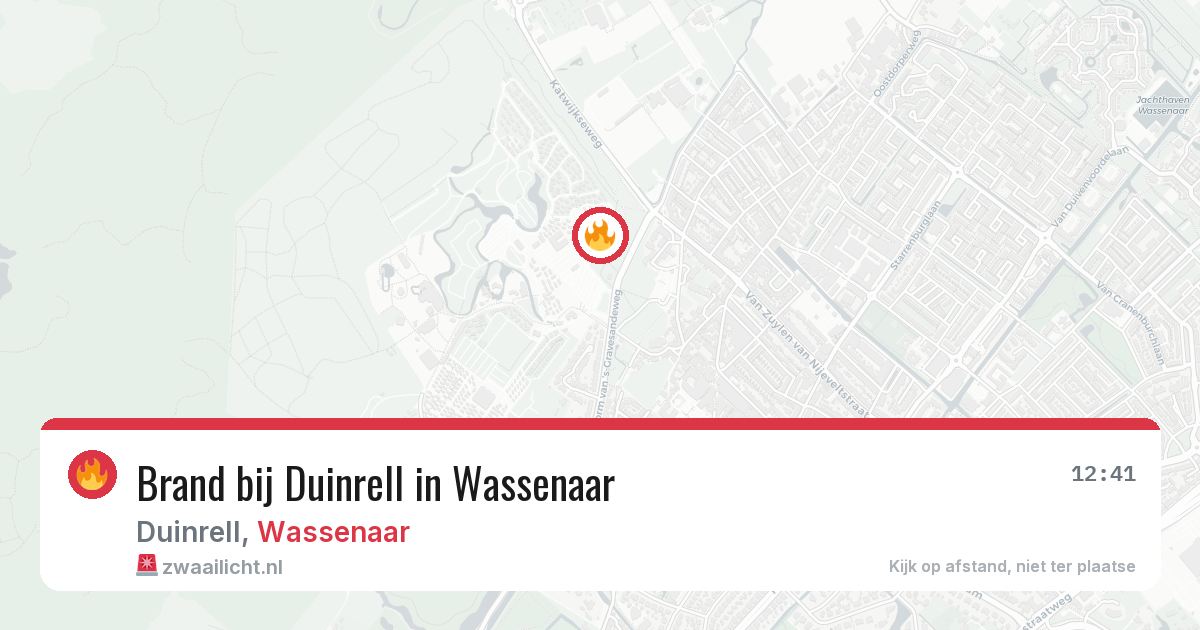 Brand bij Duinrell in Wassenaar — 11 aug 2026