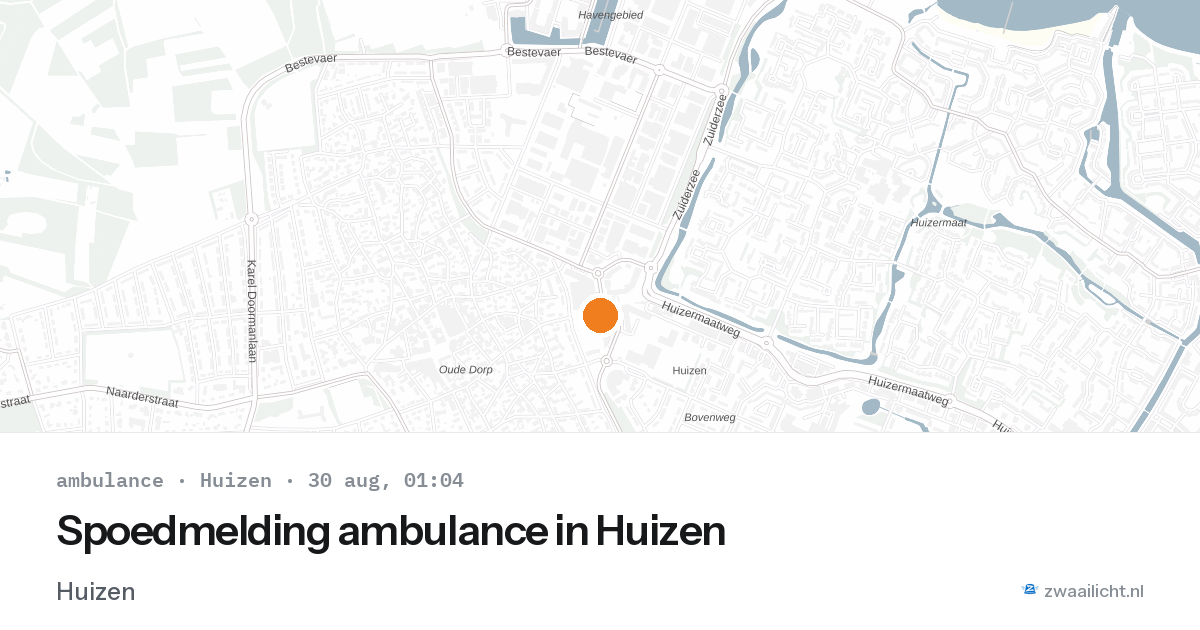 Spoedmelding ambulance in Huizen — 29 aug 2026