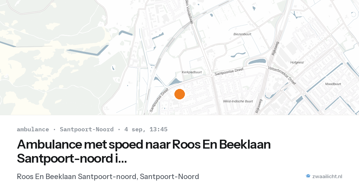 Ambulance met spoed naar Roos En Beeklaan Santpoort-noord in Santpoort-Noord — 4 sep 2026