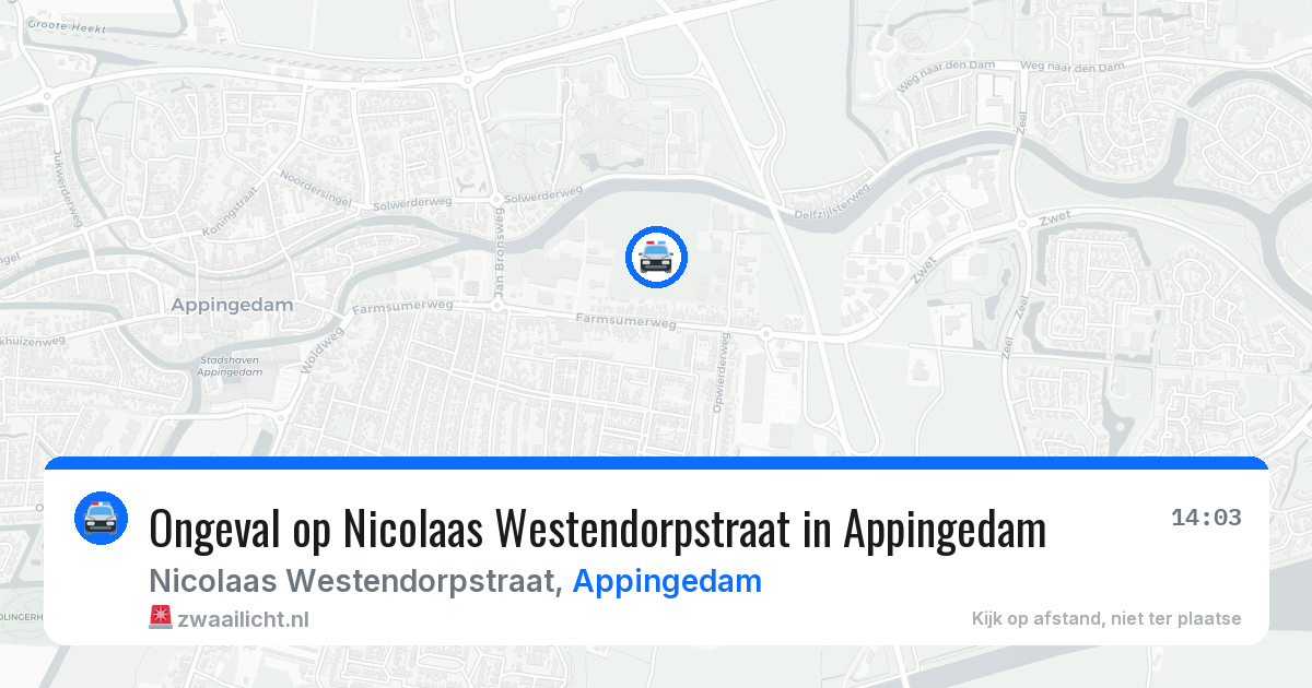 Ongeval op Nicolaas Westendorpstraat in Appingedam — 6 aug 2026