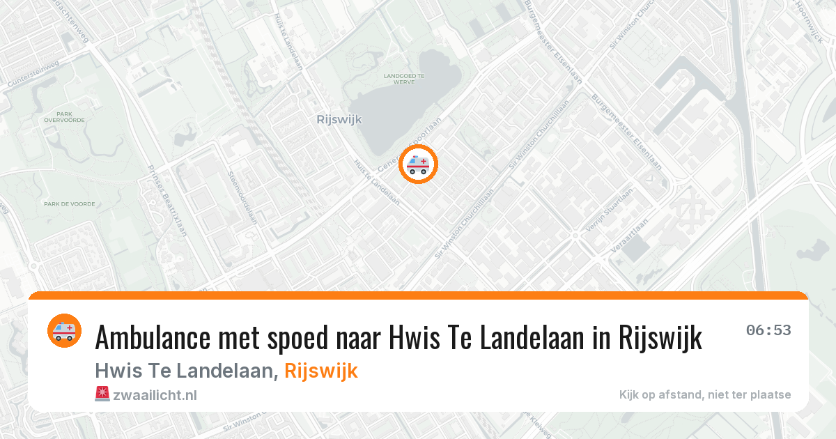 Ambulance met spoed naar Hwis Te Landelaan in Rijswijk — 22 jun 2026