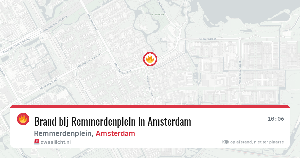 Brand bij Remmerdenplein in Amsterdam — 28 jul 2026