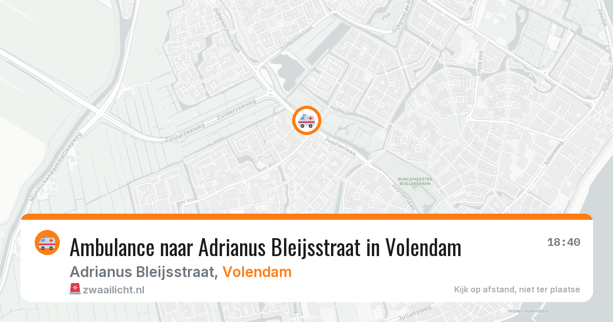 Ambulance naar Adrianus Bleijsstraat in Volendam — 14 aug 2026