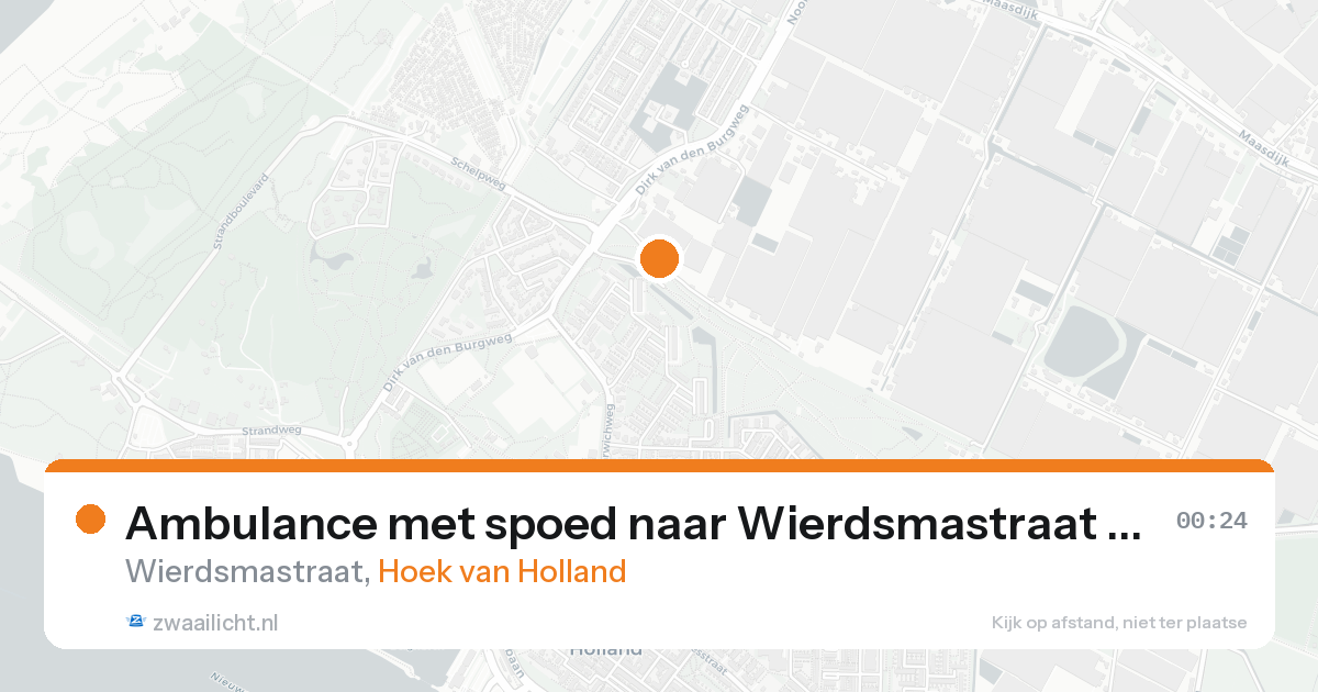 Ambulance met spoed naar Wierdsmastraat in Hoek van Holland — 20 aug 2026