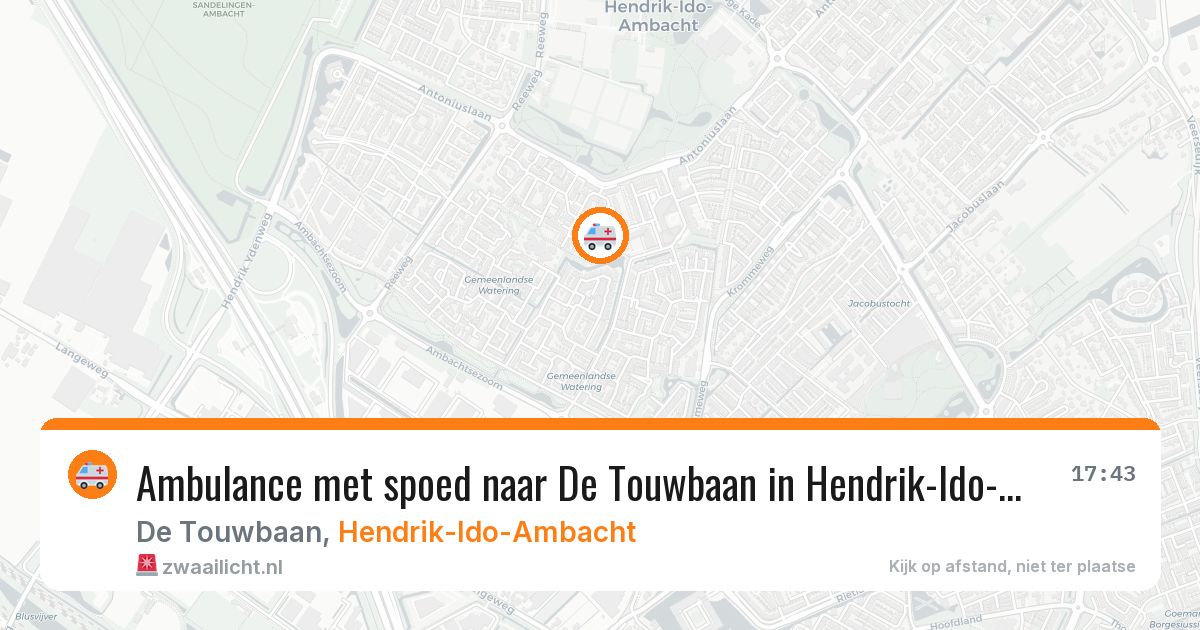 Ambulance met spoed naar De Touwbaan in Hendrik-Ido-Ambacht — 26 mei 2026