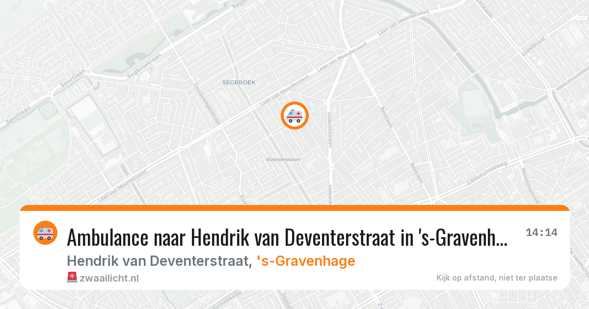 Ambulance naar Hendrik van Deventerstraat in 's-Gravenhage — 24 mei 2026